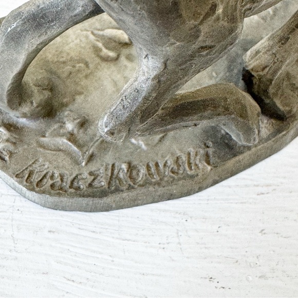 Pewter Dog Figurine by Philip Kraczkowski Hallmark Cards 1975 Little Gallery - Picture 6 of 13